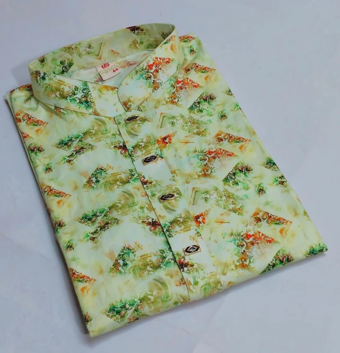 Cotton Punjabi olive shobuj