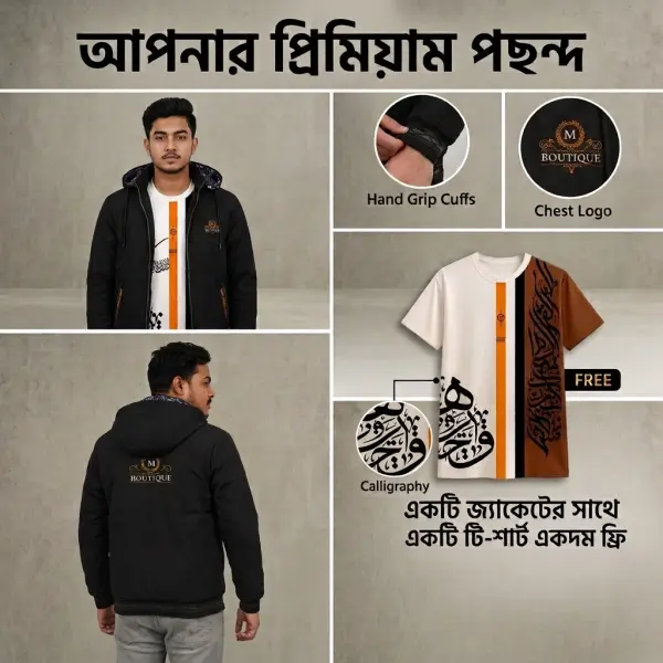 জ্যাকেটের সাথে টি-শার্ট ফ্রি